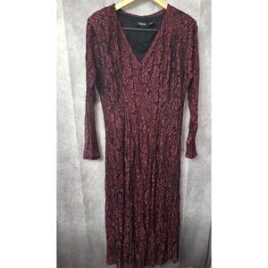 Vintage Xotica Dress Women's Large Burgundy Lace Maxi Long Sleeve Goth Witchy
